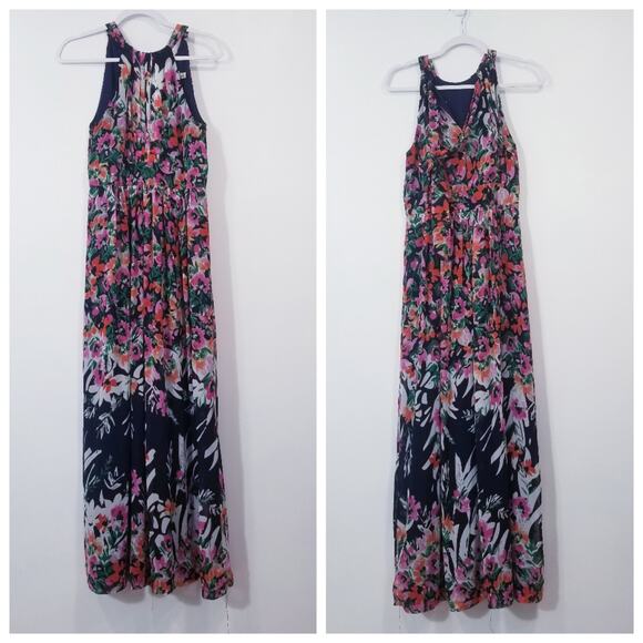 Eliza J Floral Print Halter Maxi Dress Multicolored - Picture 3 of 13